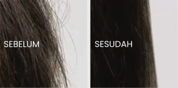 Kulit kepala sebelum dan sesudah memakai Lume Therapy Shampoo