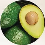 Buah alpukat terbelah